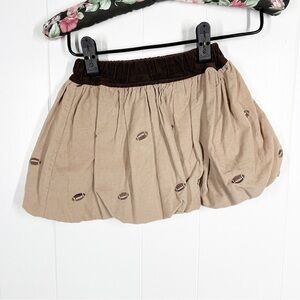 Hannah Kate Brown Corduroy Embroidered Football Skirt 3T